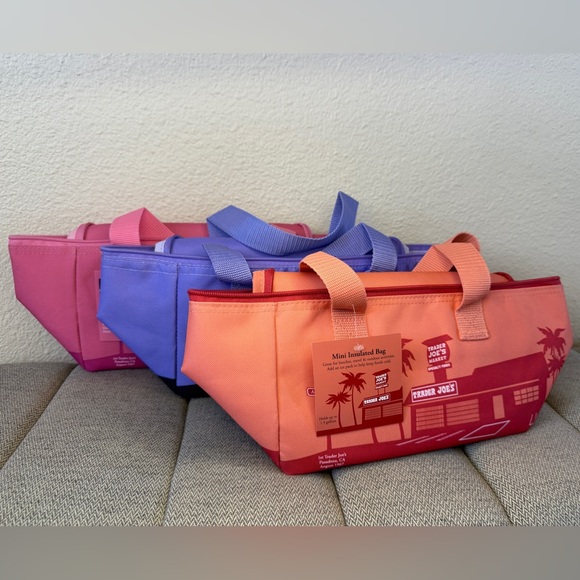 Trader Joe’s Mini Insulated Cooler Bags — Light Pink, Purple, & Peach (3 Total) - Picture 2 of 13